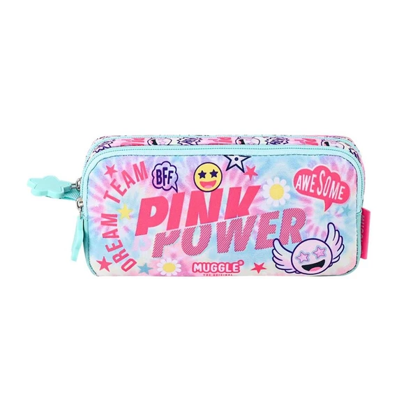 Muggle 2 Bölmeli Pink Power Kalemlik Pembe (MU-5773) ürün görseli