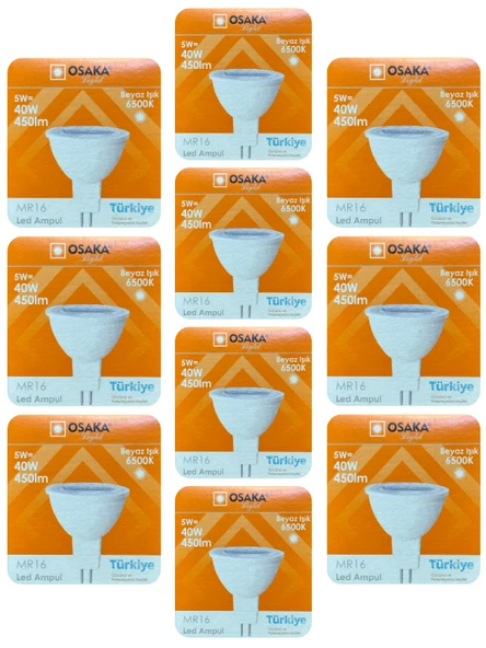 (10 Adet) Osaka 5W (40W) Beyaz Işık (6500K) G4 Duylu (İğne Bacak) Led Çanak Ampul ürün görseli 1