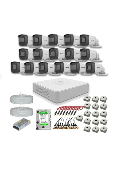 2mp 16 Kameralı Dış Ortam Ahd Hd-tvı Full Kamera Seti 500gb Disk