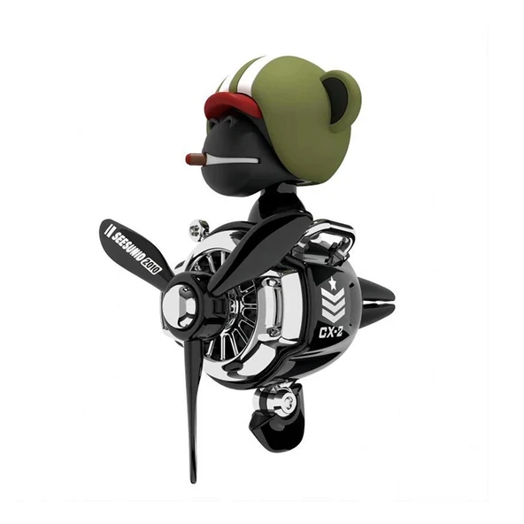 Pervaneli Klima Süsü Oto Koku Klipsi Sallanan Başlı Pilot Gorilla Araba Hava Ferahlatıcı Yeşil ürün görseli 1