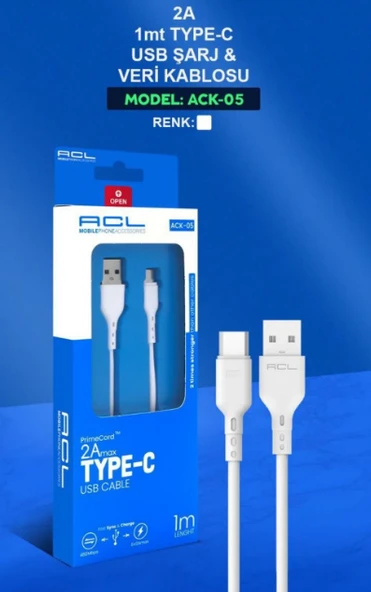 ACL   ACK-05 2.4A Type-C 1mt Şarj Kablosu USB Kablo - 2