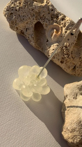 Şeffaf Yeşil Fosforlu Neon Renk Sukulent Şekil Kağıt Tutacağı Notluk Epoksi El Yapımı Hediyelik