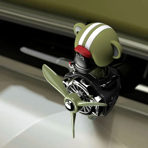 Pervaneli Klima Süsü Oto Koku Klipsi Sallanan Başlı Pilot Gorilla Araba Hava Ferahlatıcı Yeşil - Resim 2