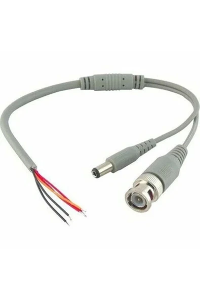 10 Adet Hazır Kablolu Bnc Konnektör Dc Power Jak Cctv Y Kablo