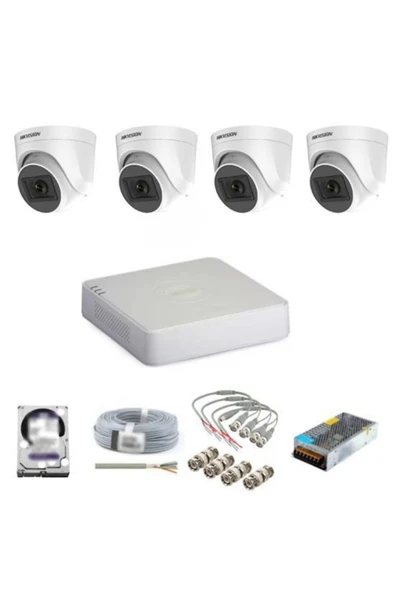 4 Kameralı İç Ortam Güvenlik Kamera Seti 1 Tb Hdd