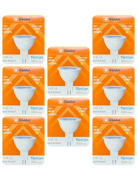 (8 Adet) Osaka 5W (40W) Sarı Işık (3000K) G4 Duylu (İğne Bacak) Led Çanak Ampul ürün görseli 1