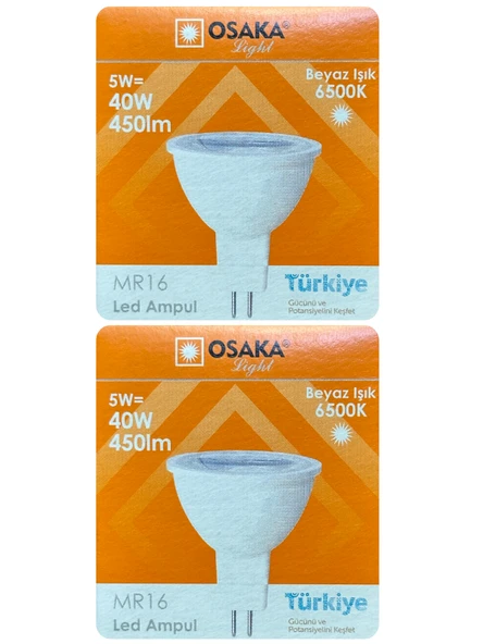 (2 Adet) Osaka 5W (40W) Beyaz Işık (6500K) G4 Duylu (İğne Bacak) Led Çanak Ampul ürün görseli 1