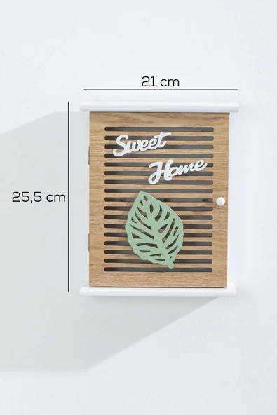Porsima Duvara Montajlı Dekoratif Anahtarlık Dolabı - Duvar Askılı Anahtar Saklama Kabini21X25,5cm - 3