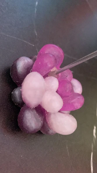 Mor ve Beyaz Renkli Sukulent Şekil Kağıt Tutacağı Notluk Epoksi El Yapımı Hediyelik - 2