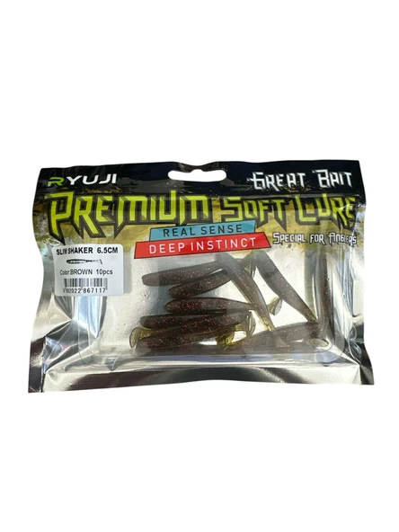 Ryuji Slim Shaker 6.5cm Silikon Yem (10 Adet) Lime - 6