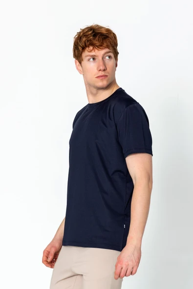 Erkek Fit Naylon Bisiklet Yaka Seyahatlik Kırışmaz T-Shirt - 7