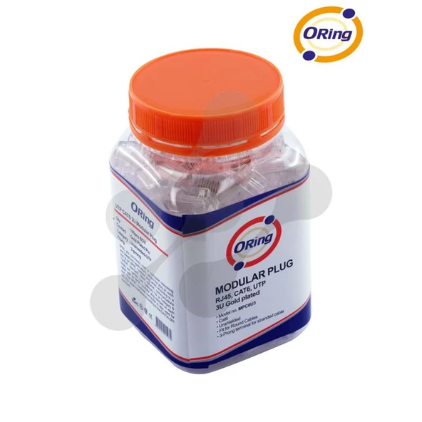ORING MPC6U3 CAT6 PLUG U/UTP RJ45 ALTIN UÇ KONNEKTÖR 100 LÜ PAKET ürün görseli 1