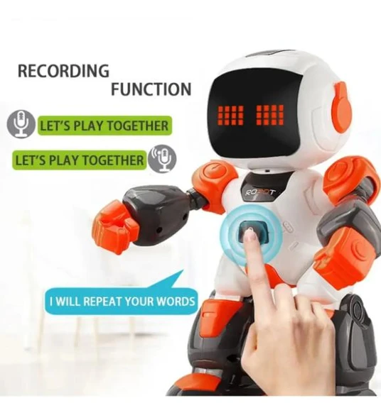 Uzaktan Kumandalı Işıklı Sesli Ses Kaydı Yapan Yürüyen Robot - 2