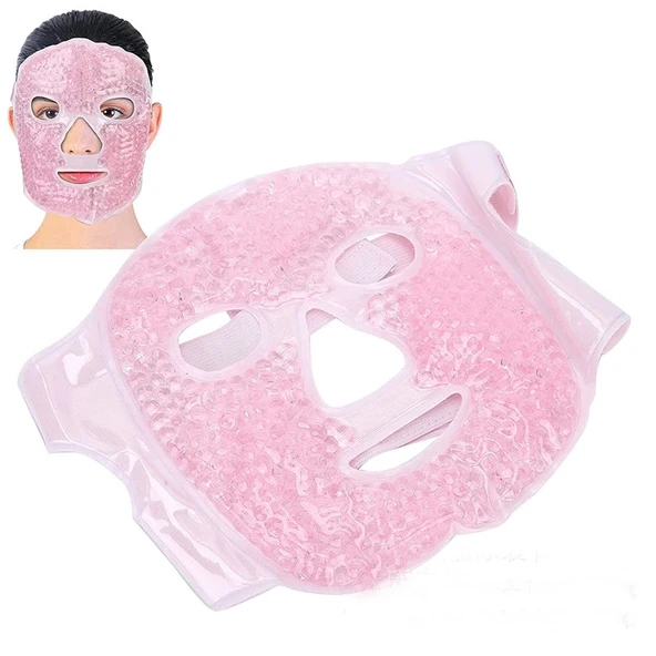 Terapi Jel Yüz Maskesi Soğuk Ve Sıcak Boncuklu Ayarlanabilir Maske (pembe) - 6