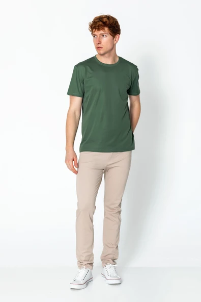 Erkek Fit Naylon Bisiklet Yaka Seyahatlik Kırışmaz T-Shirt - 12