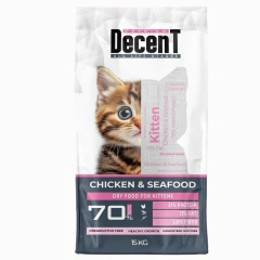Decent Kitten Yavru Kedi Maması 15 Kg Tavuklu ve Balıklı