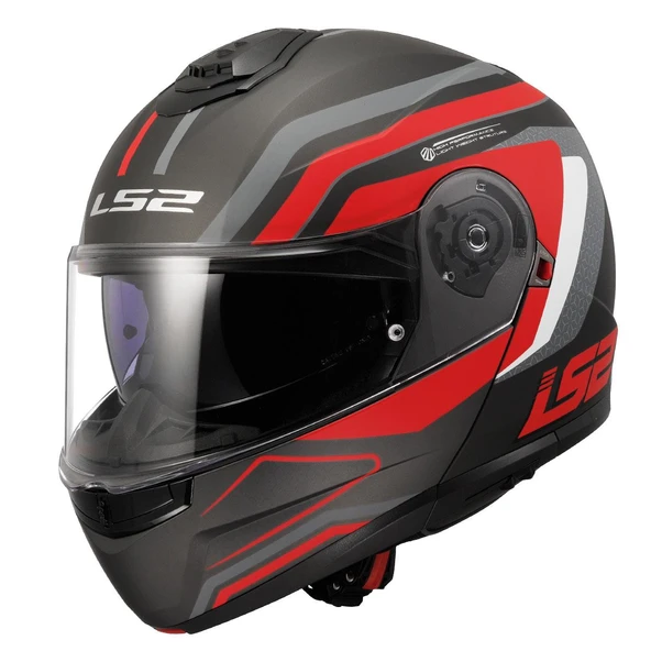 LS2 STROBE 2 PHANTOM MAT TITANIUM-GRİ-KIRMIZI KASK - 2