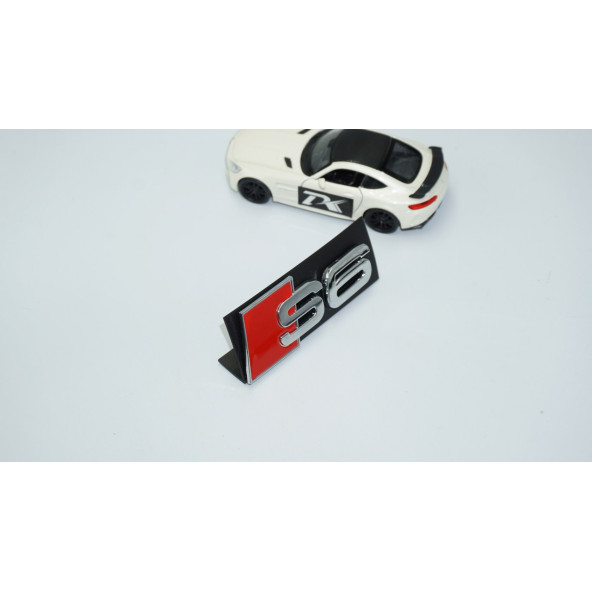 DK Tuning S6 Gümüş Kırmızı 3D Ön Panjur Logo Audi İle Uyumlu - 2