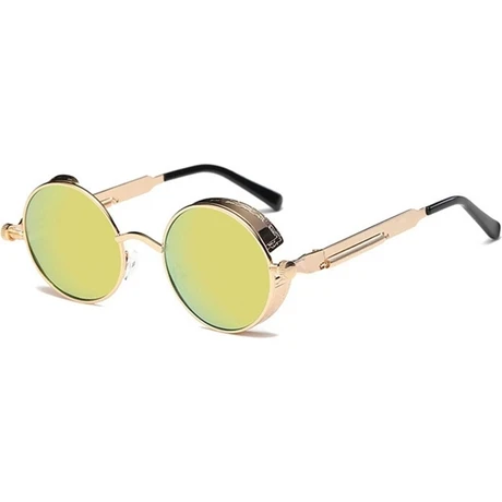 Ykd Store Metal Yuvarlak Çerçeve Steampunk Retro Güneş Gözlüğü Erkek Kadınlar 3