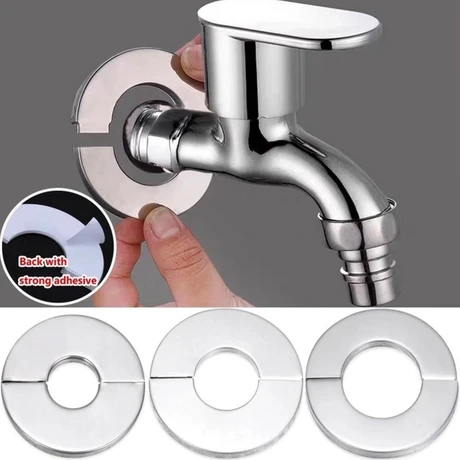 Pandoraplanet Paslanmaz Çelik Su Borusu Musluk Dekoratif Kapak Banyo Musluk Için Ayrılabilir Duvar