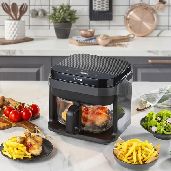 Onvo OVFRY10 Cam AirFryer 5 lt Yağsız Fritöz - 2