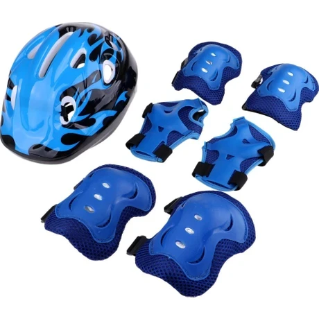 klar Spor Koruyucu Dişli Seti, Kask ve El Bilek, Dirsek, Diz, Kaykay, Paten, Scooter, Bisiklet Için - 2