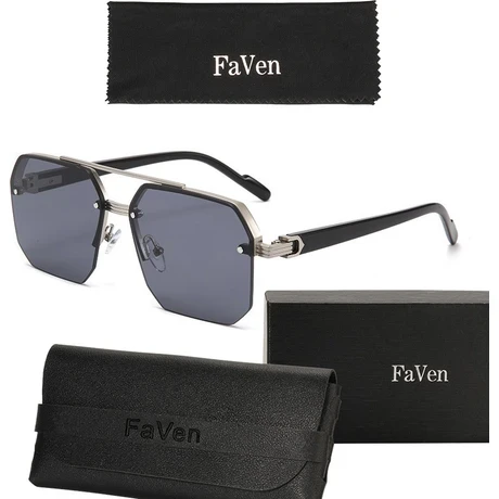Faven Erkek Güneş Gözlüğü Gözlük Kılıfı ile UV400 Güneş Gözlüğü - 3
