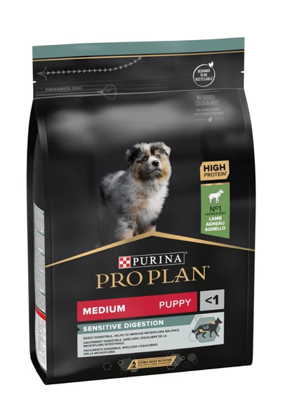 Pro Plan Puppy Medium Sensitive Digestion Kuzulu ve Pirinçli Orta Irk Yavru Köpek Maması 12 Kg