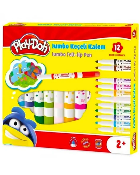 Play Doh 12 Renk Jumbo Keçeli Kalem Seti PLAYKE020