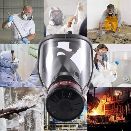 ltreli Nükleer ve Kimyasal Tam Maske Maskeleri, Gazlar Için Yeniden Kullanılabilir Solunum Maskesi - 4