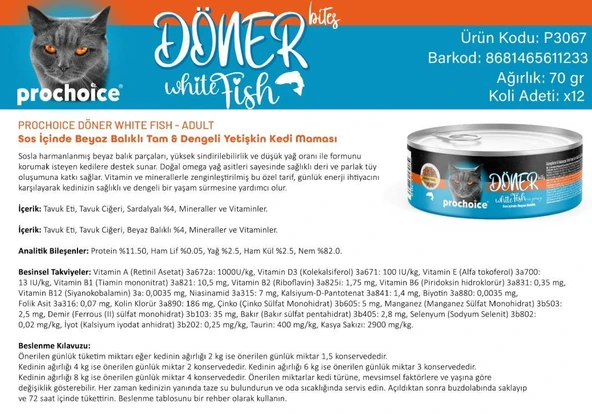 Prochoice Döner Bites Alabalıklı Yetişkin Kedi Konservesi 70 GR - Resim 3