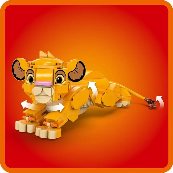 LEGO Disney Yavru Aslan Kral Simba 43243 – 6 Yaş ve Üzeri Çocuklar İçin İnşa Edilebilen Yaratıcı Oyuncak Yapım Seti (222 - 4