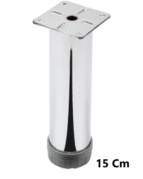 Mobilya Kanepe Baza Koltuk Çekyat Yükseltme Ayağı Tablalı Krom Metal 15 Cm 4 Adet - Resim 5