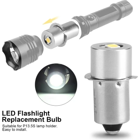 1W P13.5S LED El Feneri Ampulü, 100~110LM 2700~7000K Yedek Ampul Torch Lambası Acil Çalışma Işığı - 3