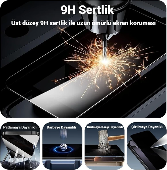 Xiaomi Redmi Note 8 Pro Uyumlu Gizlilik Filtreli Hayalet Ekran Koruyucu Cam(2 Adet) - 4