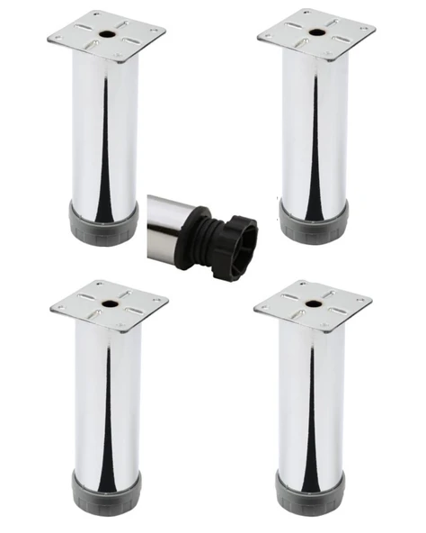 Mobilya Kanepe Baza Koltuk Çekyat Yükseltme Ayağı Tablalı Krom Metal 15 Cm 4 Adet ürün görseli