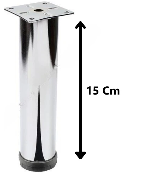 Mobilya Kanepe Baza Koltuk Çekyat Yükseltme Ayağı Tablalı Krom Metal 15 Cm 4 Adet - Resim 4
