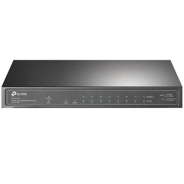 Tp-Link TL-SG1210P 8 Port 10-100-1000 Poe+ Switch 1 Port SFP Çelik Kasa Rack Mount ürün görseli