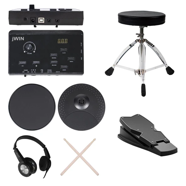 Jwin JDD-2024T Dijital Davul - Bateri Seti (Tabure ve Kulaklık Hediyeli) - 5