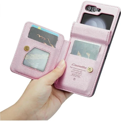 Mays Shop  Galaxy Z Flip 6 5g Pu Deri Ince Kılıf Için Caseme Cüzdan Kılıf - 4
