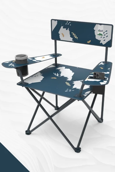 Perilla Qufi Katlanır Kamp Piknik Sandalyesi Rejisör Koltuğu - Mavi ürün görseli 1