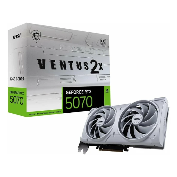 MSI Ventus 2X White GeForce RTX 5070 OC 12GB GDDR7 192Bit HDMI/DP Ekran Kartı ürün görseli 1
