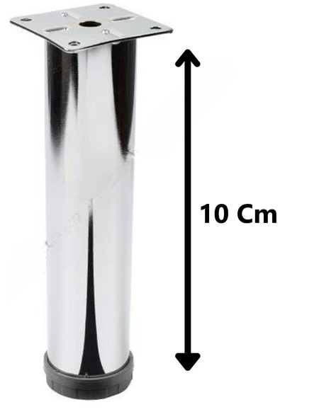 Mobilya Kanepe Baza Koltuk Çekyat Yükseltme Ayağı Tablalı Krom Metal 10 Cm 4 Adet - Resim 5