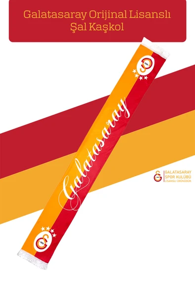 Galatasaray Orijinal Lisanslı Polo Yaka Beyaz T-Shirt + Şal Kaşkol Gs Hediyelik Ahşap Kutulu - 3