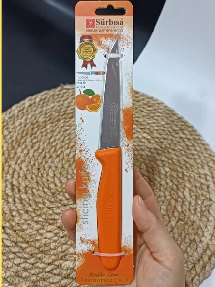 Sürmene 61004 Mutfak Bıçağı (9,50 Cm) Turuncu - Resim 3