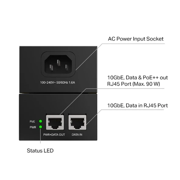 Omada Tp-Link TL-POE380S Poe++ Injektör - 2