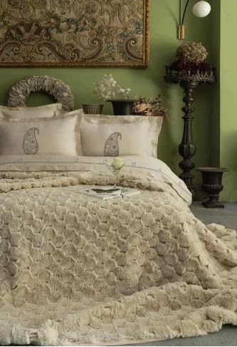 Çift Kişilik Yatak Örtülü Tam Set Silverfox Ekru ürün görseli 1