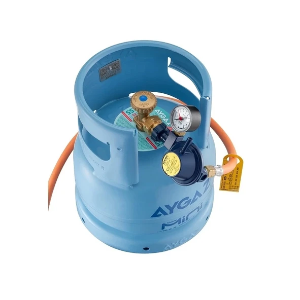 GOK 30mBar 90 Derece Dik Çıkışlı. Manometreli LPG/Gaz Dedantör/Regülatör - 4