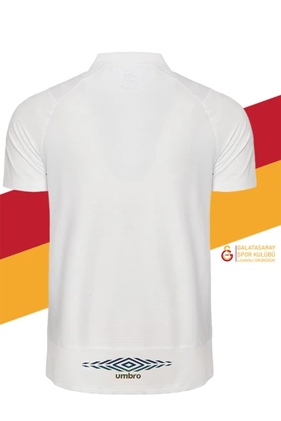 Galatasaray Orijinal Lisanslı Polo Yaka Beyaz T-Shirt + Şal Kaşkol Gs Hediyelik Ahşap Kutulu - 4