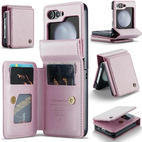 Mays Shop  Galaxy Z Flip 6 5g Pu Deri Ince Kılıf Için Caseme Cüzdan Kılıf